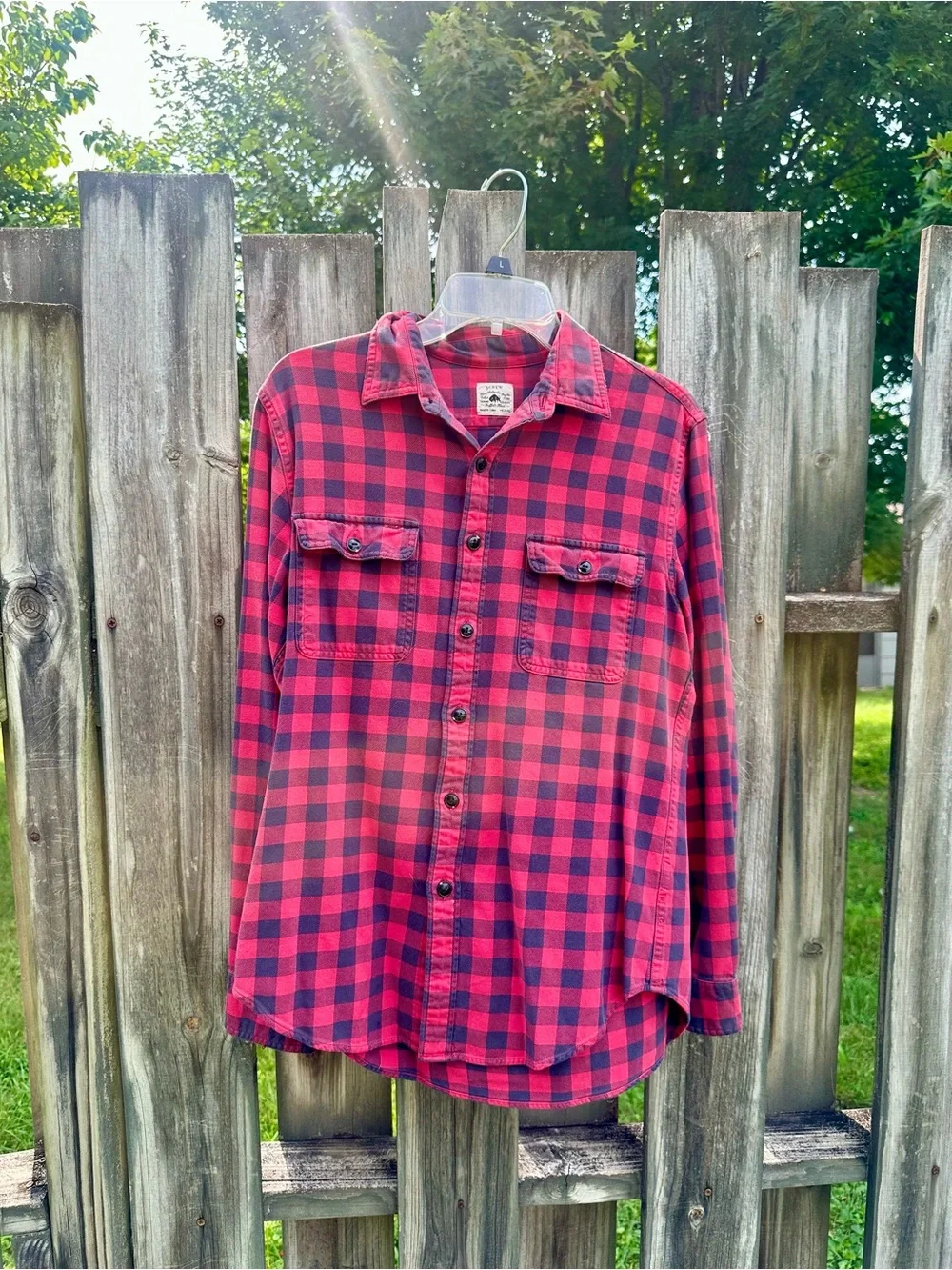 Vintage J. Crew Red and Black Buffalo Plaid Button-Up Shirt